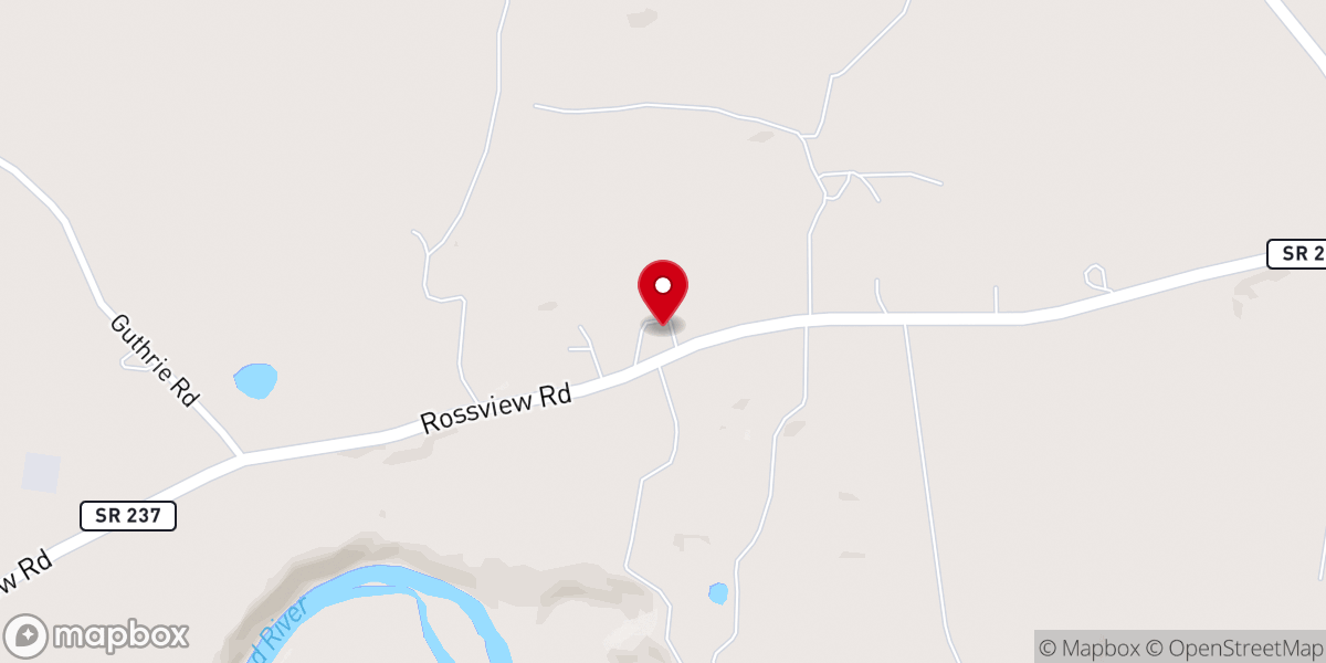 Map showing location of Olivet Freewill Baptist Church