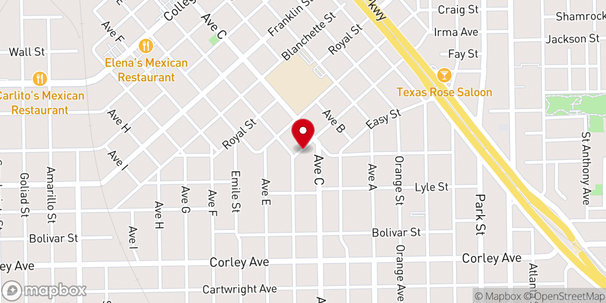 Map showing location of La Primera Iglesia Bautista Mexicana Church