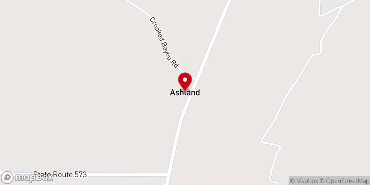 Map showing location of Ashland