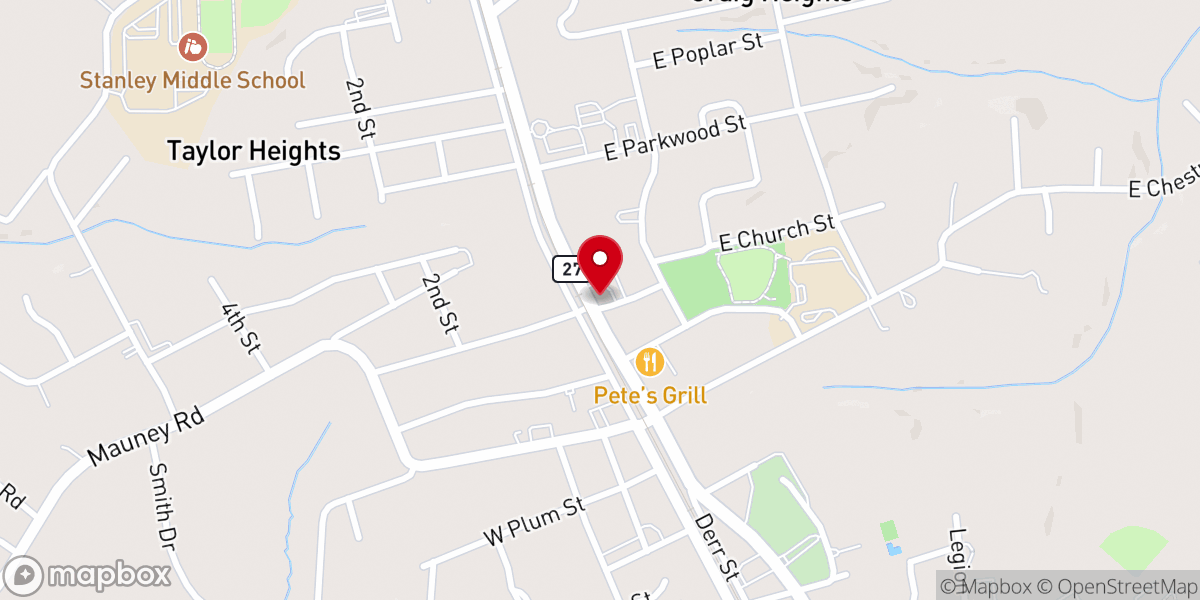 Map showing location of Frontline Worship Center