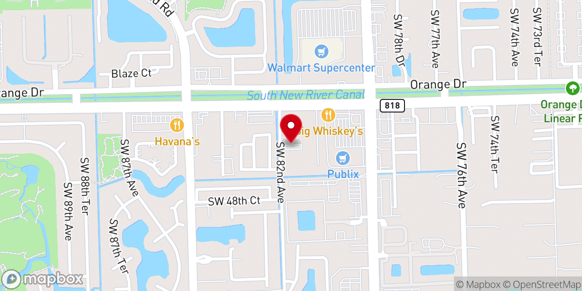 Map showing location of Mar Thoma Church of South Florida