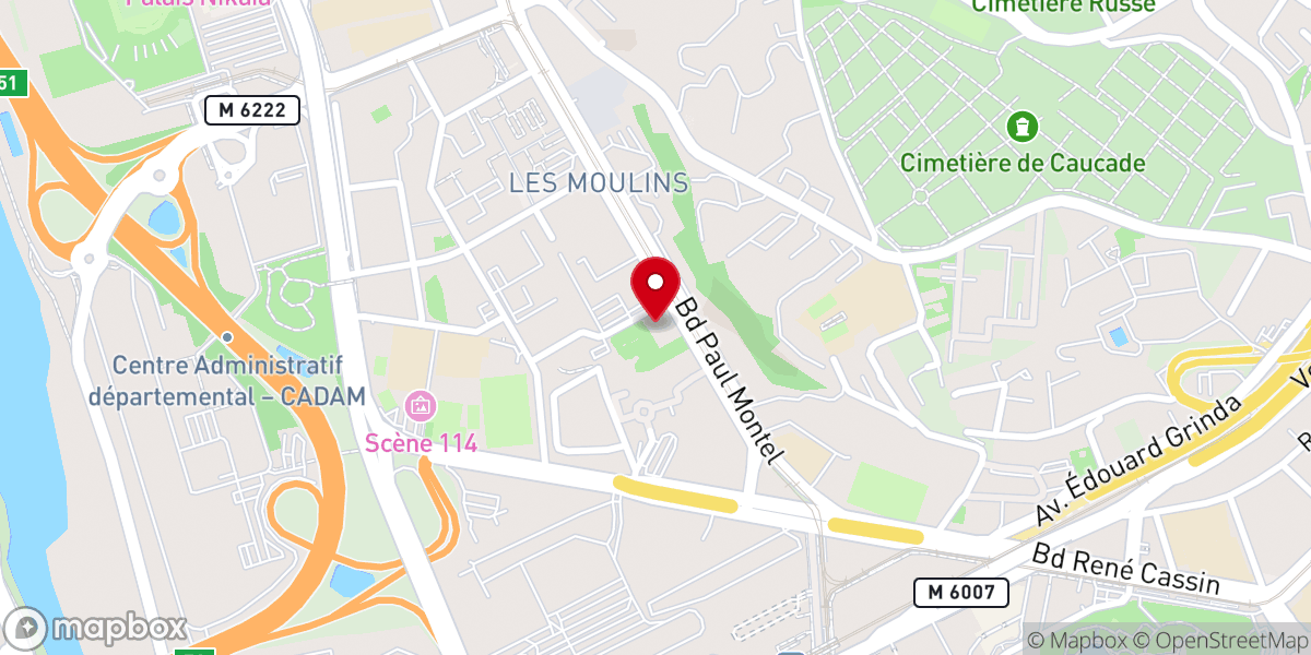 Map showing location of Eglise Sainte Monique
