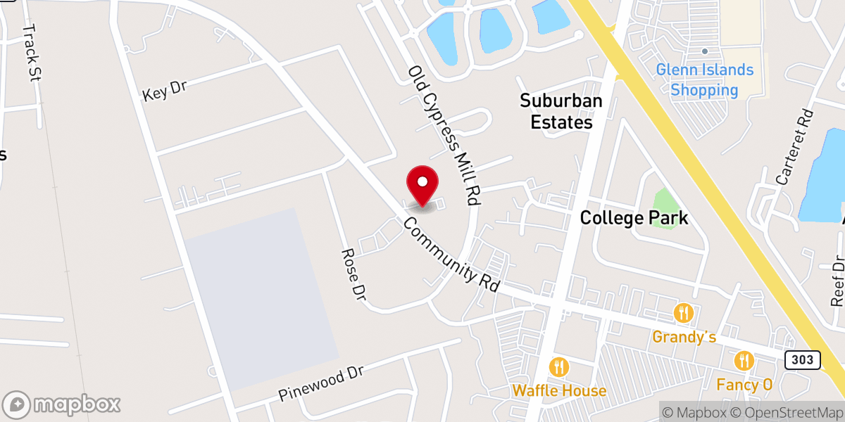 Map showing location of Grace Harbor Church