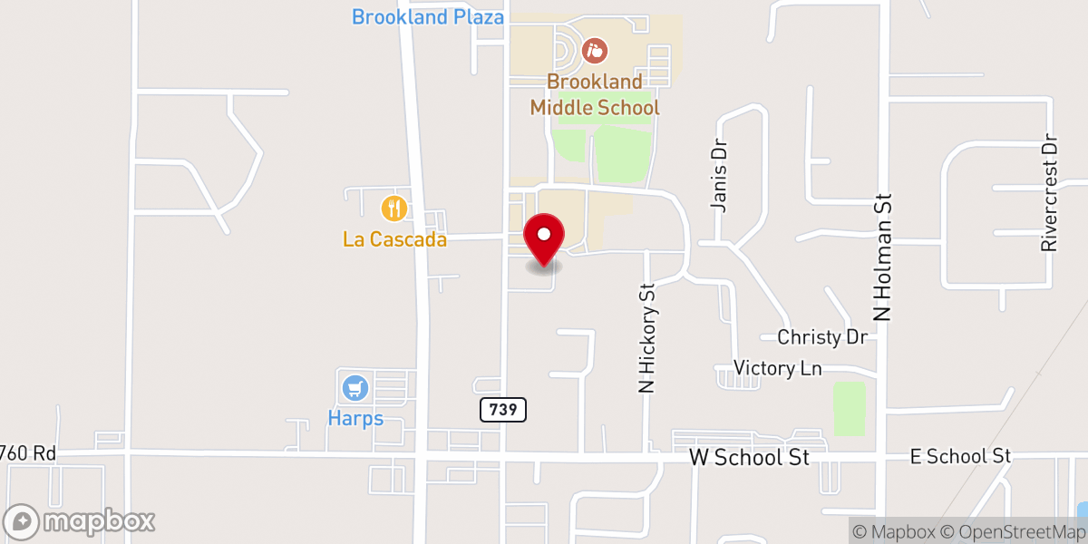 Map showing location of Brookland Baptist Church - Food Distribution Center