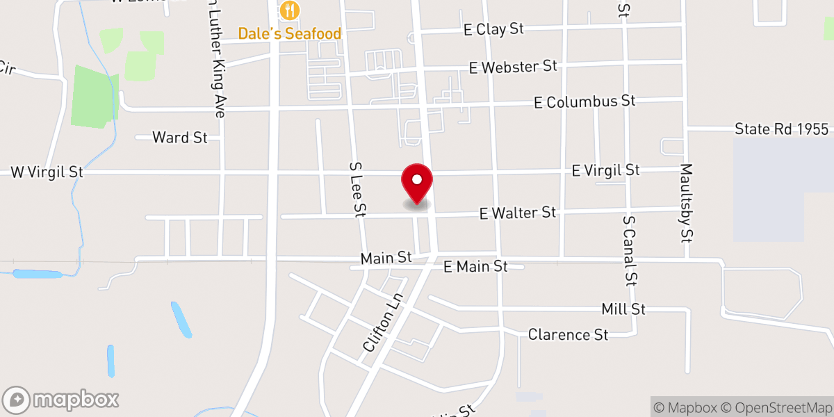 Map showing location of H Charles Williams Outreach