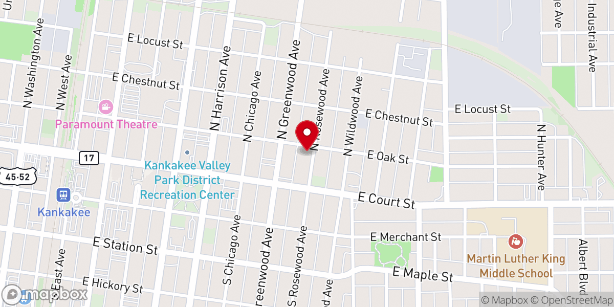 Map showing location of Central Christian Church