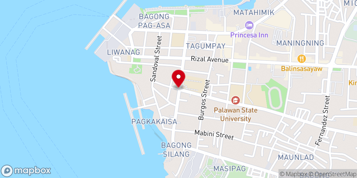 Map showing location of Treasure Baptist Mission