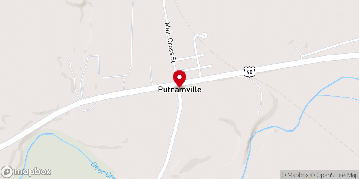 Map showing location of Putnamville