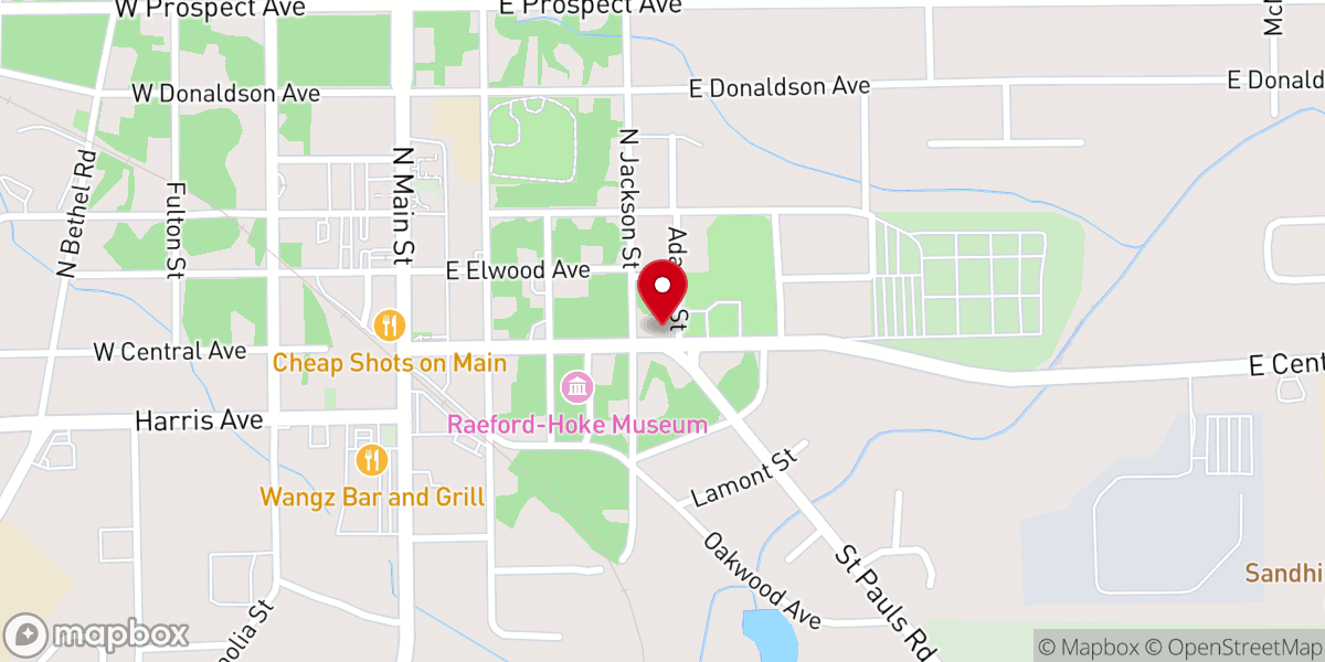 Map showing location of The Harvest Church