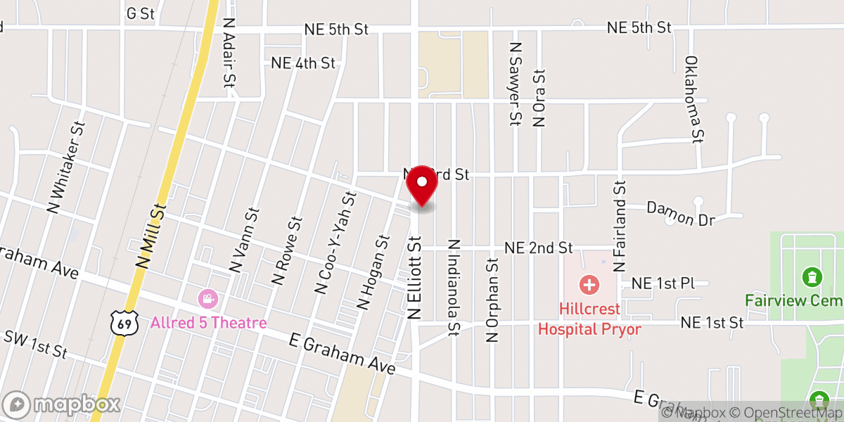 Map showing location of Church of God