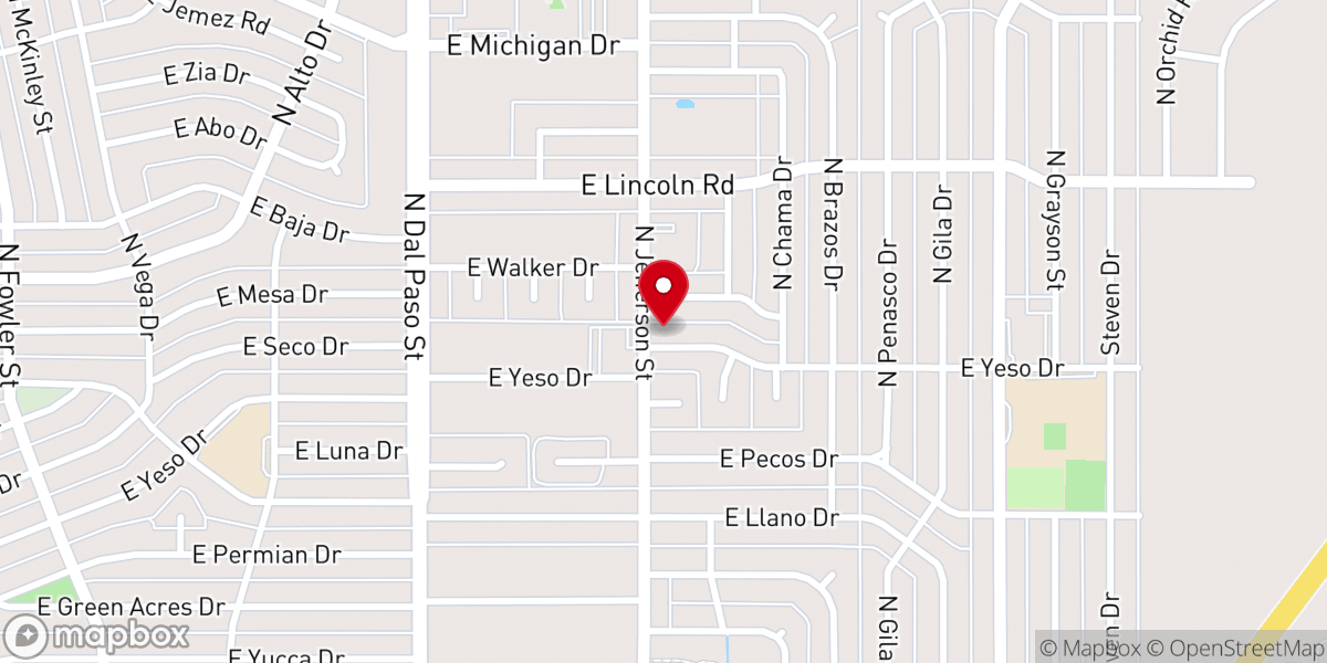 Map showing location of Jefferson Saint Church of Christ