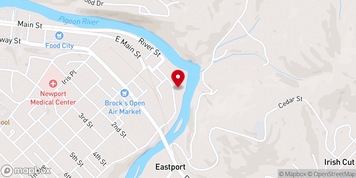 Map showing location of Riverview Baptist Church
