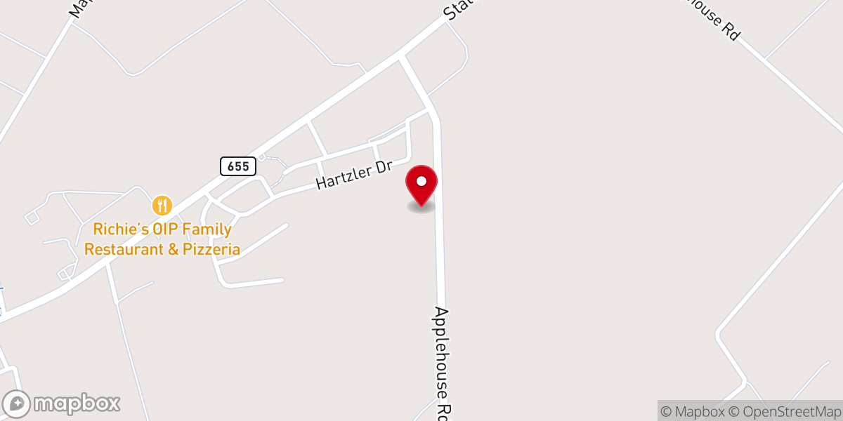 Map showing location of Valley Church