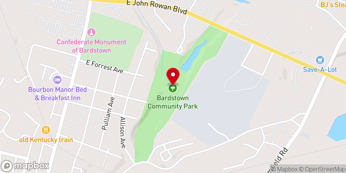 Map showing location of Bardstown Community Park
