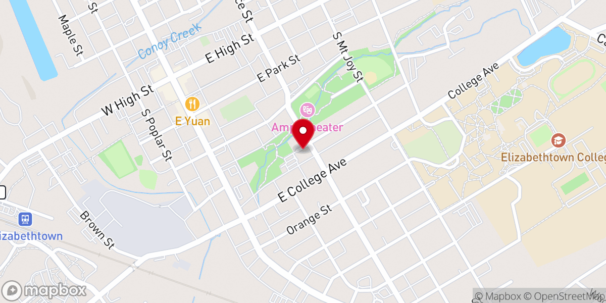 Map showing location of Elizabethtown Mennonite Church