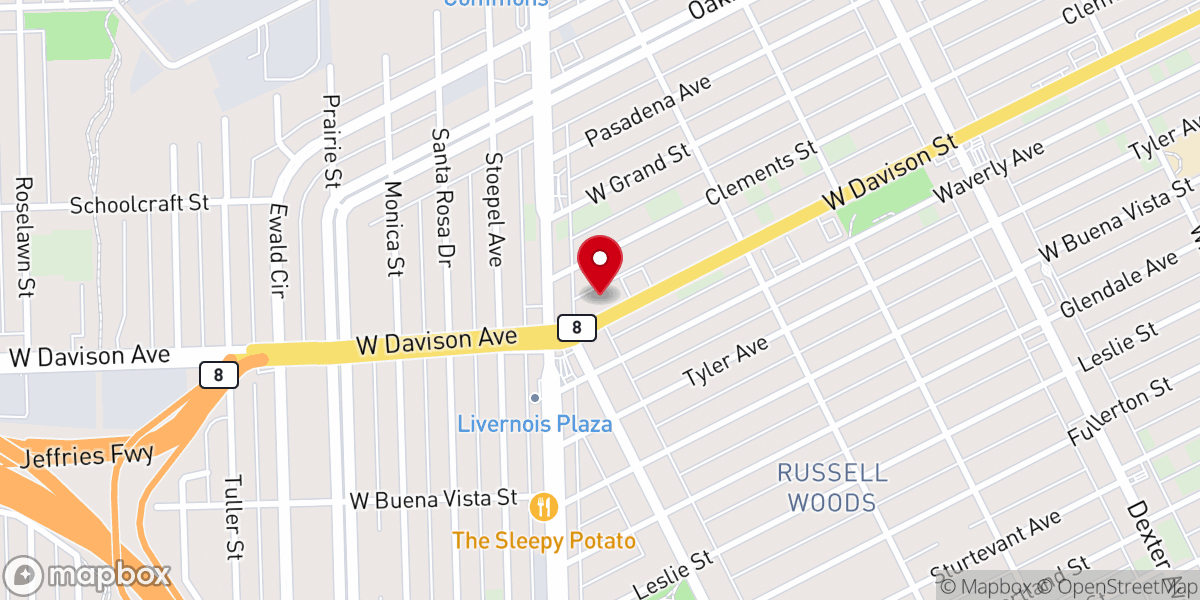 Map showing location of Life Church Church of God in Christ