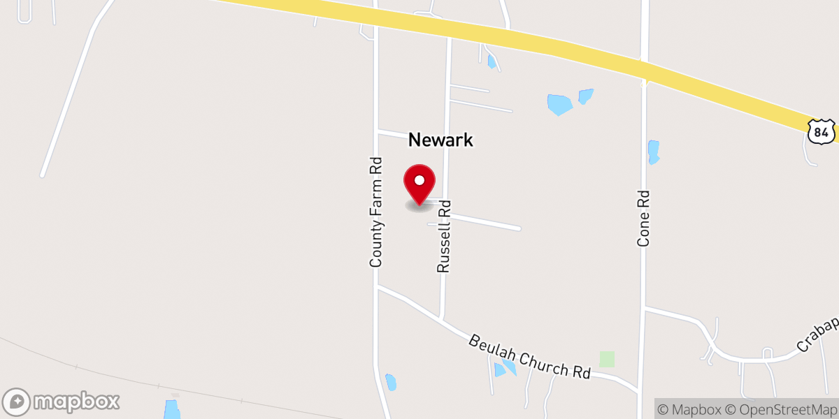 Map showing location of First Newark Baptist Church