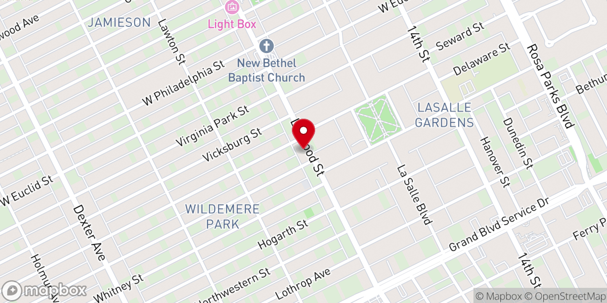 Map showing location of New Birth Church of Christ