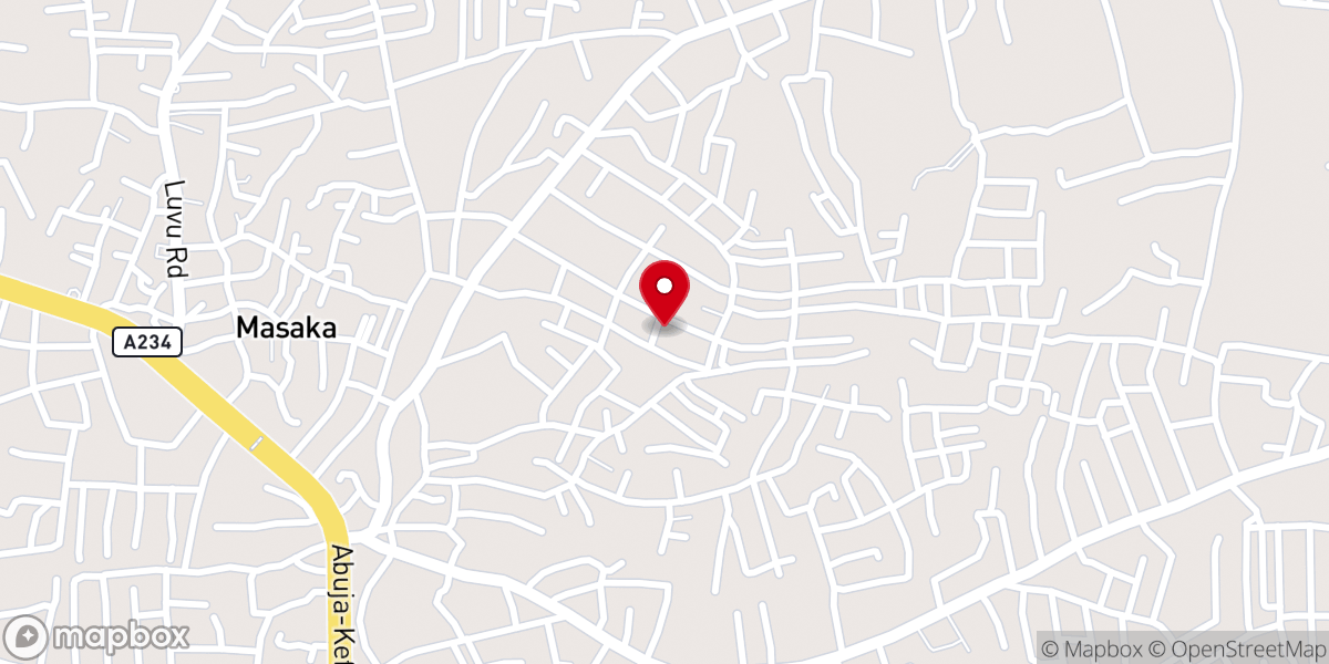 Map showing location of The Gospel Faith Mission Int'l Masaka