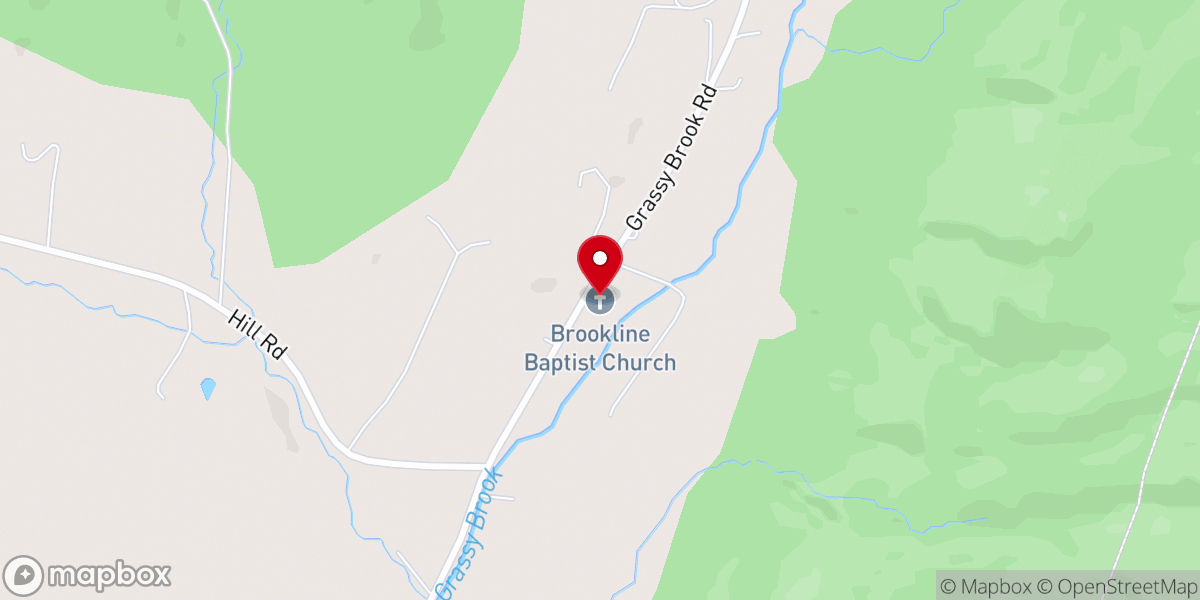 Map showing location of Brookline Baptist Church