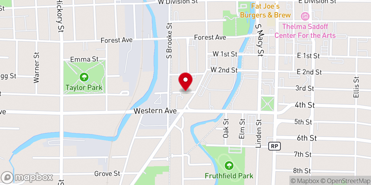 Map showing location of Bible Baptist Church