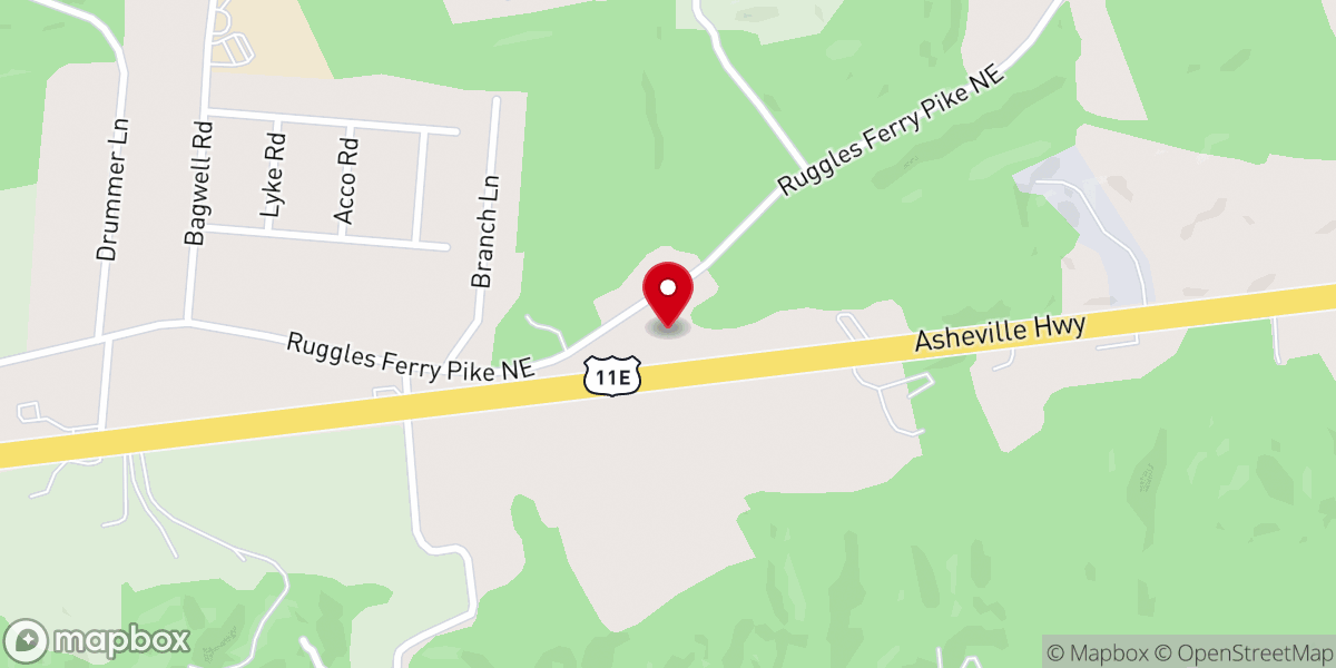 Map showing location of Eastmore Church of God