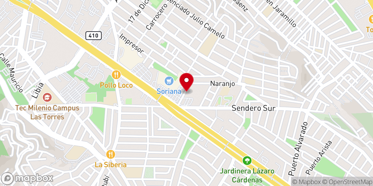 Map showing location of Castillo Del Rey Brisas