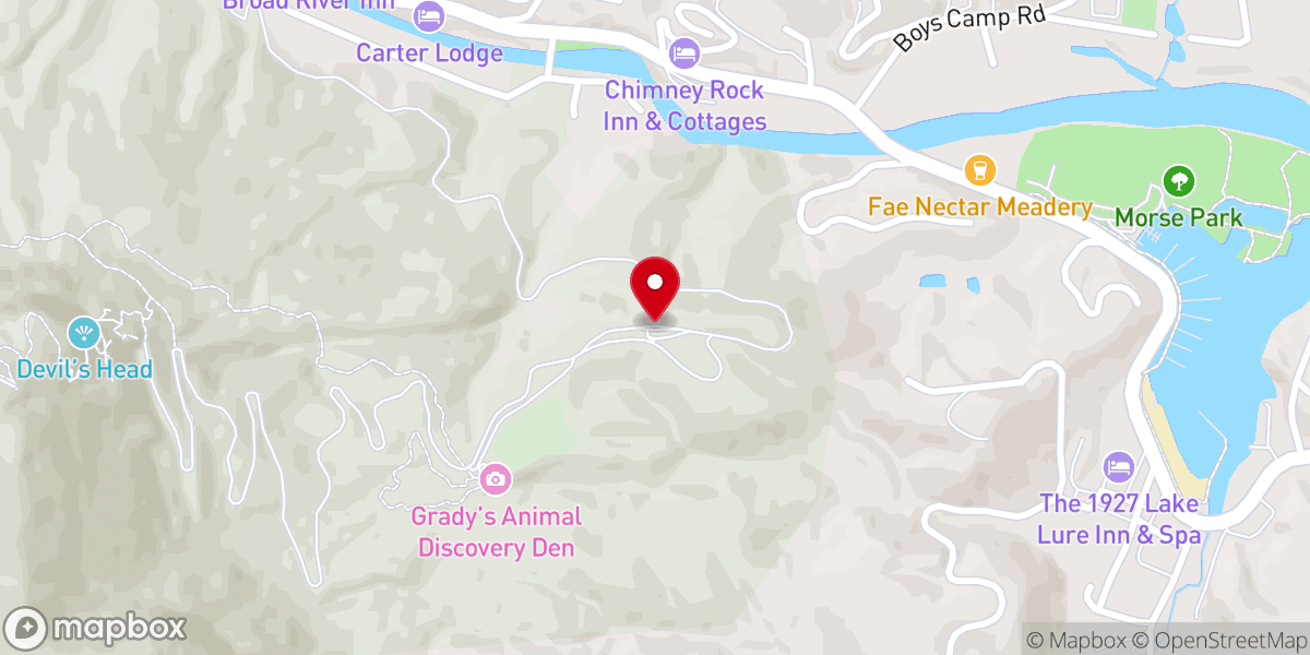 Map showing location of Chimney Rock State Park