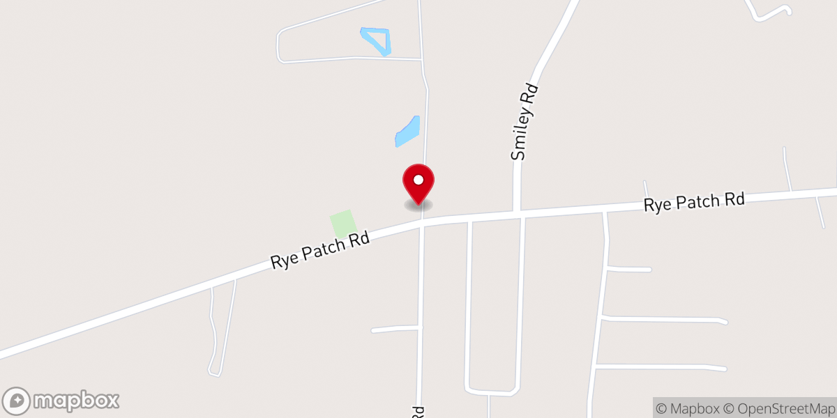 Map showing location of Rye Patch Baptist Church