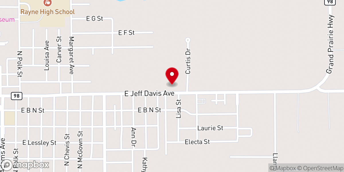 Map showing location of St Matthew Baptist Church of Rayne Inc