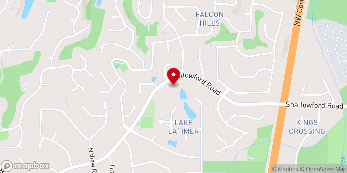 Map showing location of Calvary Chapel Woodstock