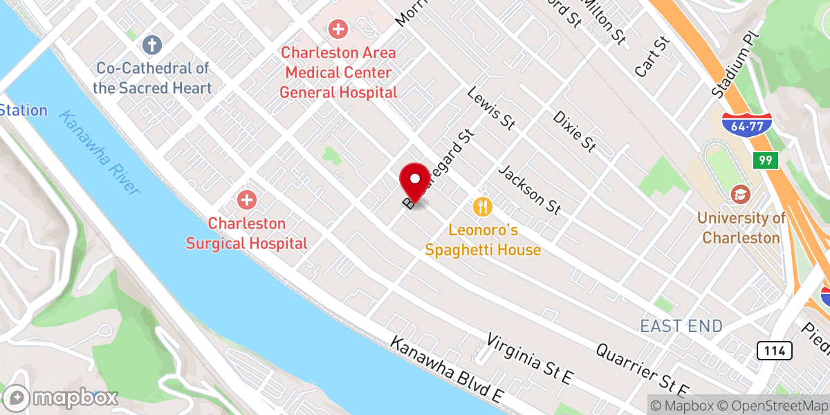 Map showing location of Saint Pauls Lutheran Church