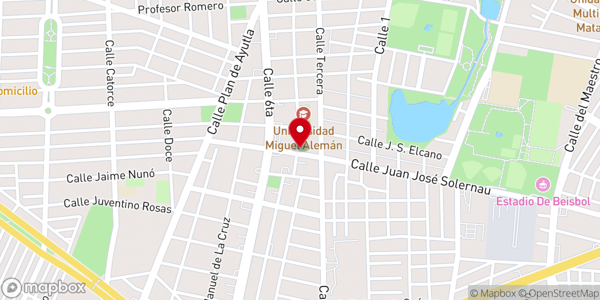 Map showing location of Church of Guadalupe