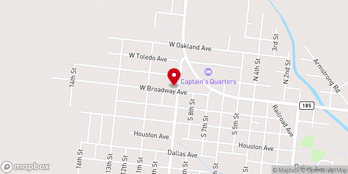 Map showing location of Seadrift Community Church