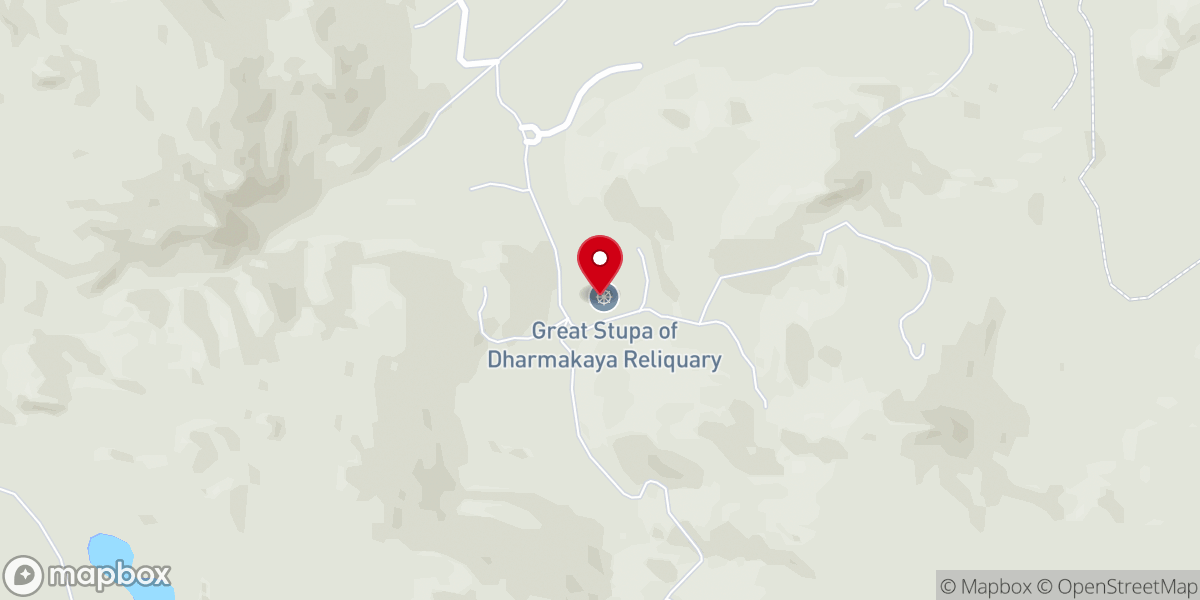 Map showing location of Great Stupa of Dharmakaya Reliquary