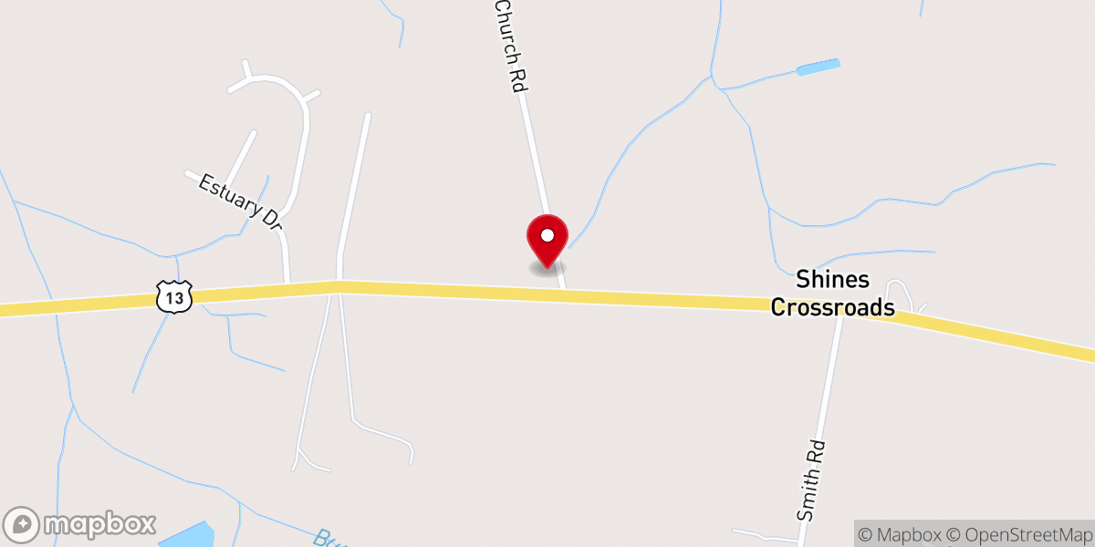 Map showing location of Eden Church