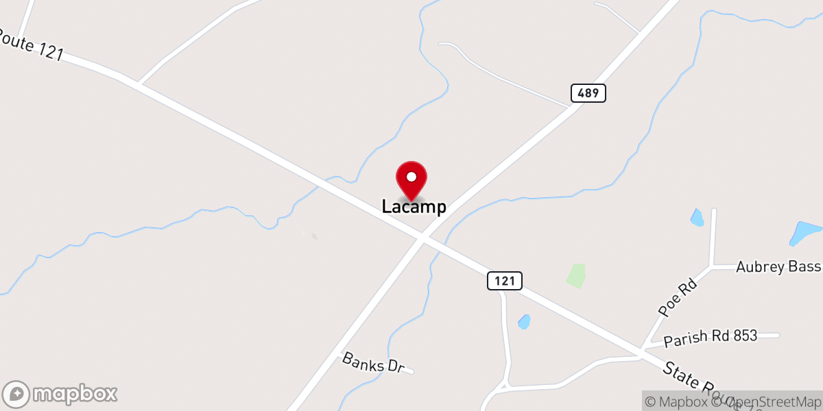 Map showing location of Oak grove baptist