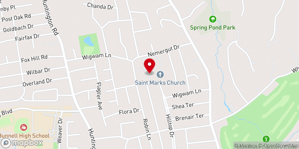 Map showing location of St Mark Church