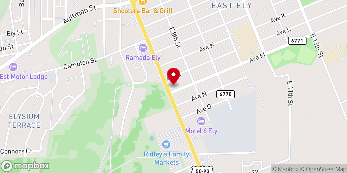 Map showing location of Calvary Assembly of God Ely
