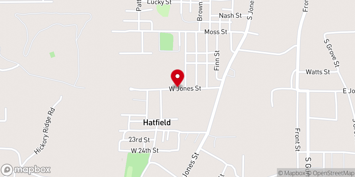 Map showing location of New Zion Baptist Church