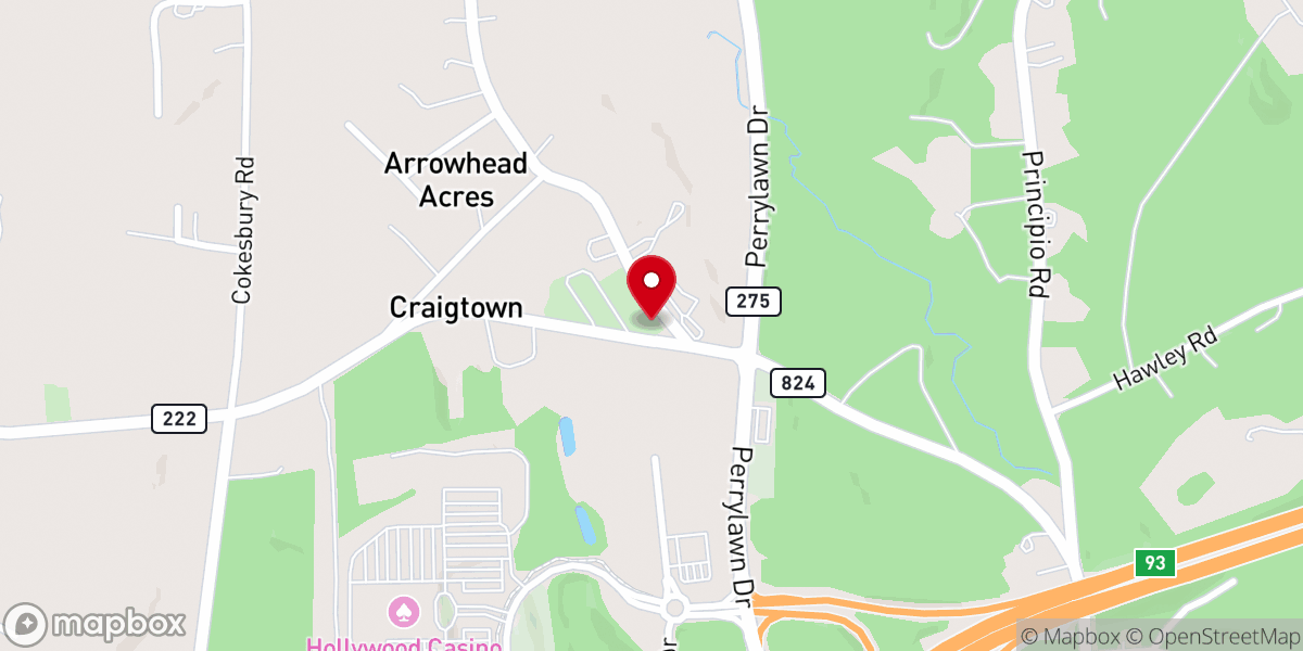 Map showing location of Asbury United Methodist Church