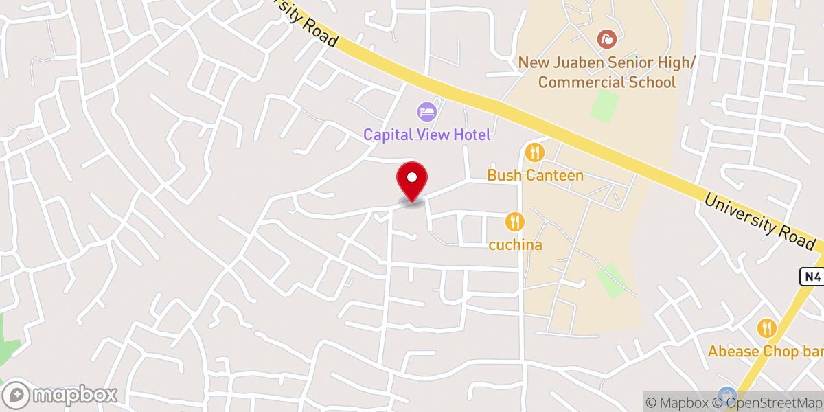 Map showing location of The Church of Pentecost Shalom Assembly, KTU Junction 1