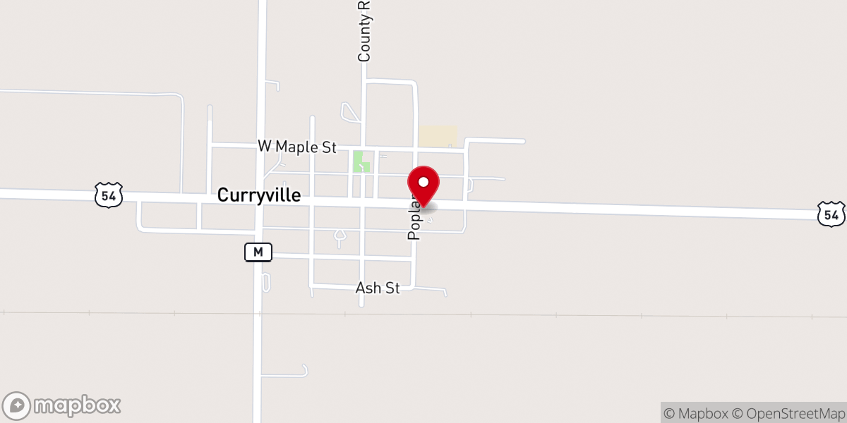 Map showing location of Curryille Presbyterian Church