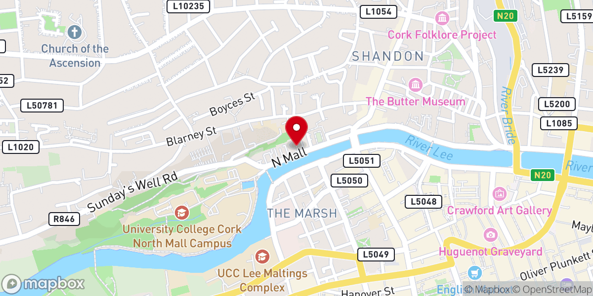 Map showing location of Franciscan Well Brewery & Brewpub