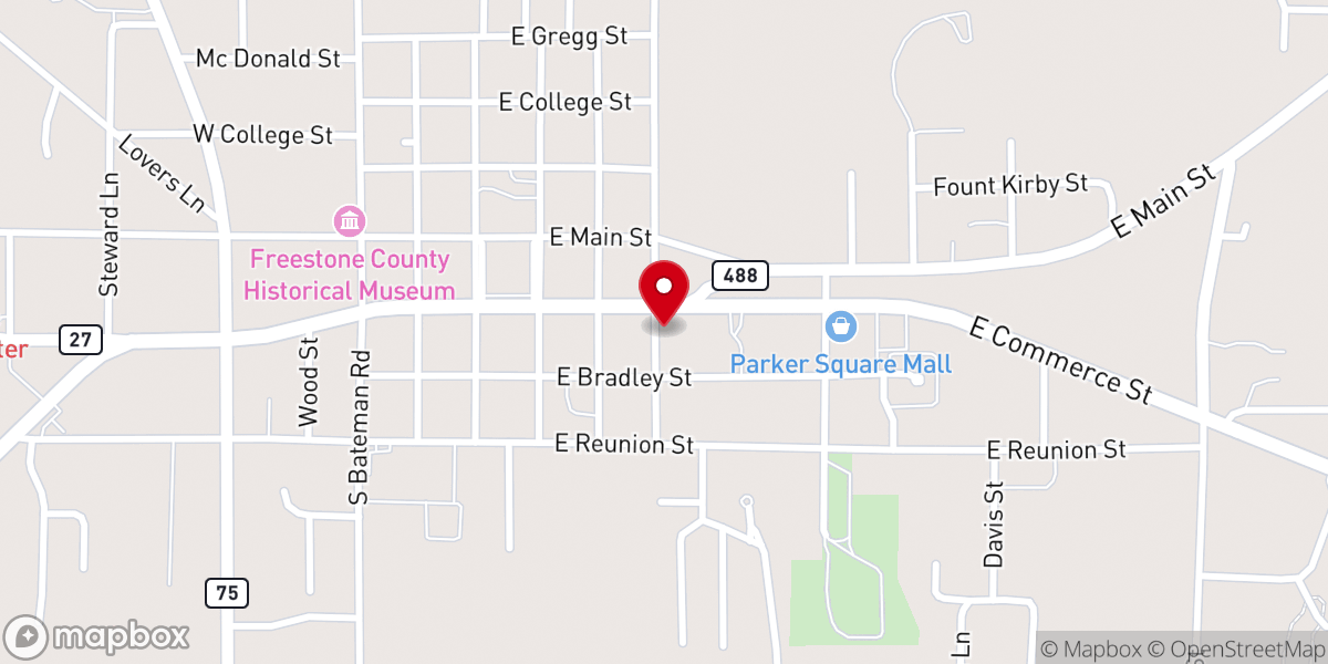 Map showing location of Freestone County Times