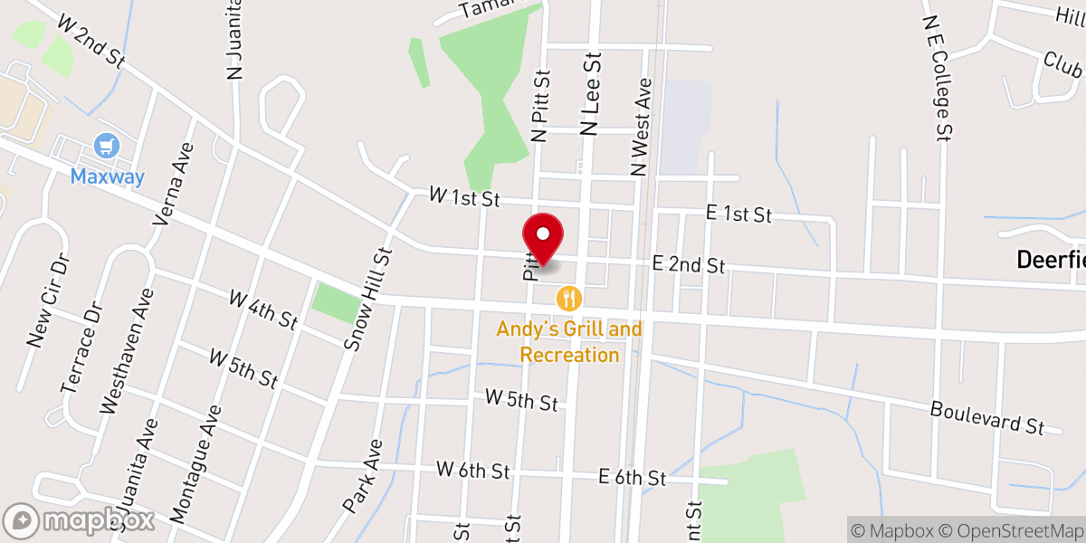 Map showing location of Ayden Christian Church (Disciples of Christ)