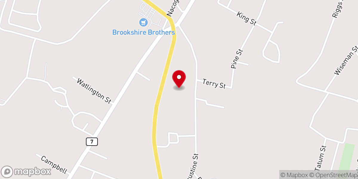 Map showing location of Hillcrest Baptist Church