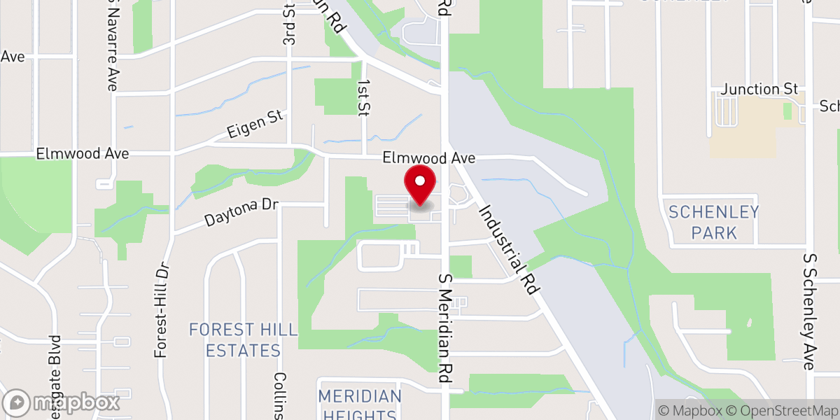 Map showing location of Crossroads Church