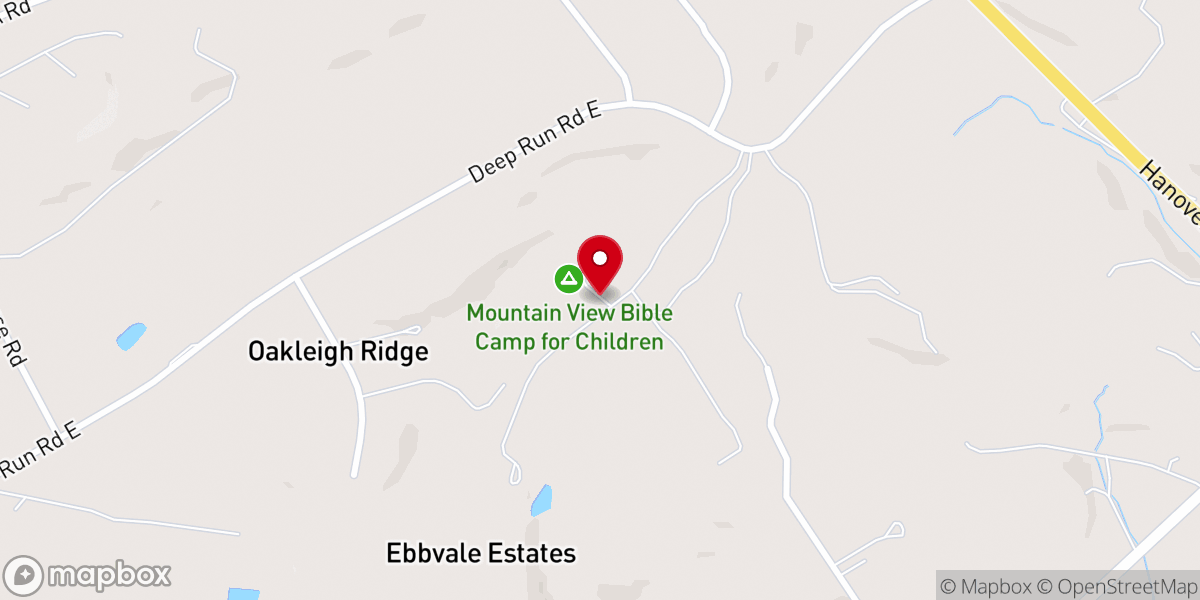 Map showing location of Mountain View Bible Camp
