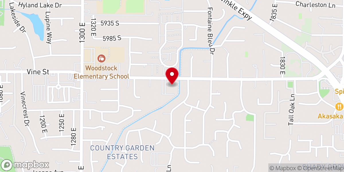 Map showing location of Cottonwood Presbyterian Church